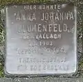 Stolperstein für Anna Johanna Blumenfeld (Wörthstraße 17)