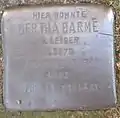 Stolperstein für Bertha Barmé (Werderstraße 5)