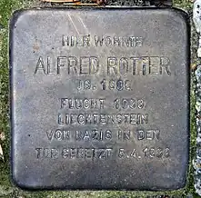 Stolpersteine für Alfred Rotter, Kunz-Buntschuh-Straße 16, in Berlin-Grunewald