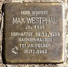Stolperstein für Max Westphal