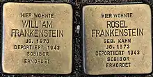 Stolpersteine für Wiliam und Rosa Frankenstein