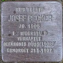 Stolperstein für Josef Becker