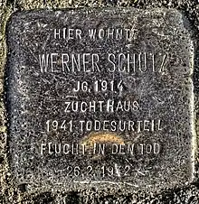 Stolperstein für Werner Schütz