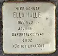 Stolperstein für Ella Halle (Hohe Pforte 22)