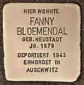 Stolperstein für Fanny Bloemendal
