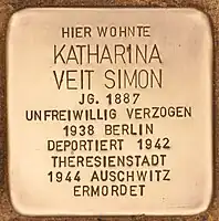 Stolperstein Katharina Veit Simon, Gransee