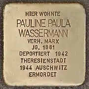 Stolperstein für Pauline Paula Wassermann