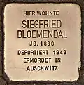 Stolperstein für Siegfried Bloemendal