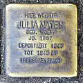 Stolperstein für Julia Mayer (Agrippastraße/Kämmergasse)