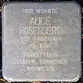 Stolperstein für Alice Rosenberg (Marienburger Straße 52)