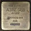 Stolperstein für Alwine Sass (Elsaßstraße 59)