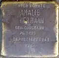 Stolperstein für Amalie Hermann (Hohe Pforte 22)