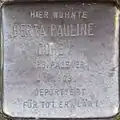 Stolperstein für Berta Pauline Cohen (Kaesenstraße 24)