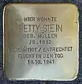 Stolperstein für Betty Stein (Wilhelm-Waldeyer-Straße 16)