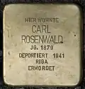 Stolperstein für Carl Rosenwald (Antwerpener Straße 32)