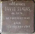 Stolperstein für David Simons (Im Dau 12)