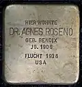 Stolperstein für Agnes Roseno (Bismarckstraße 5)