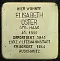 Stolperstein für Elisabeth Oster (Blumenthalstraße 15)