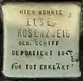 Stolperstein für Else Rosenzweig (Aachener Straße 28)