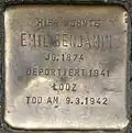 Stolpersteine Köln, Emil Benjamin (Rolandstraße 63)