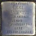 Stolperstein für Emma Kaufmann (Dasselstraße 37)