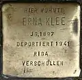 Stolperstein für Erna Klee (Weyerstraße 122)