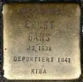 Stolperstein für Ernst Gans (Bonner Straße 33)