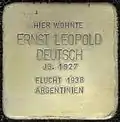 Stolperstein für Ernst Leopold Deutsch (Roonstraße 52)