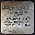 Stolperstein für Franziska Samuel (Zülpicher Platz 4)