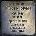 Stolperstein für Georg Richard Bader (Engelbertstraße 12)