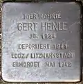 Stolperstein für Gert Henle (Redwitzstraße 87)