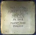 Stolperstein für Hanne Lore Minden (Spichernstraße 57)
