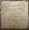 Stolperstein für Hannelore Chocinski (Alexianerstraße 3)