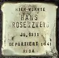 Stolperstein für Hans Rosenzweig (Aachener Straße 28)