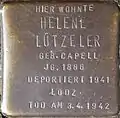 Stolperstein für Helene Lützeler (Im Dau 12)