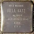 Stolperstein für Hella Katz (Lochnerstraße 12–14)