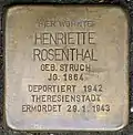 Stolperstein für Henriette Rosenthal (Genter Straße 1)