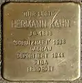 Stolperstein für Hermann Kahn (Meister-Gerhard-Straße 29)