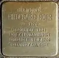 Stolperstein für Hildegard Roer (Moltkestraße 8)