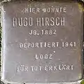 Stolperstein für Hugo Hirsch (Im Dau 12)