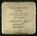 Stolperstein für Hugo Rose