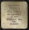 Stolperstein für Johanna Rosenwald (Antwerpener Straße 32)