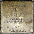 Stolperstein für Julie Waller (Bonner Straße 33)