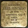 Stolperstein für Julius Rutkowsky (Mauritiuswall 85)