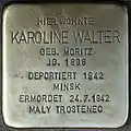 Stolperstein für Karoline Walter (Moltkestraße 29)