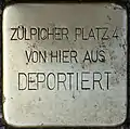 Kopfstein Zülpicher Platz 4