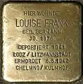 Stolperstein für Louise Frank (Jahnstraße 20)