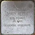 Stolperstein für Manry Klein (Saarstraße 10)