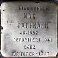 Stolperstein für Max Kaufmann (Kartäuserwall 7)
