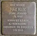 Stolperstein für Max Klix (Humboldtstraße 22)